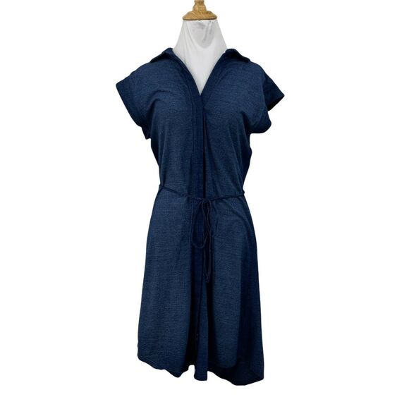 Cloth & Stone Sleeveless Shirt Dress Size S Thin Knit Button Down Curve Hem Belt - Picture 1 of 11